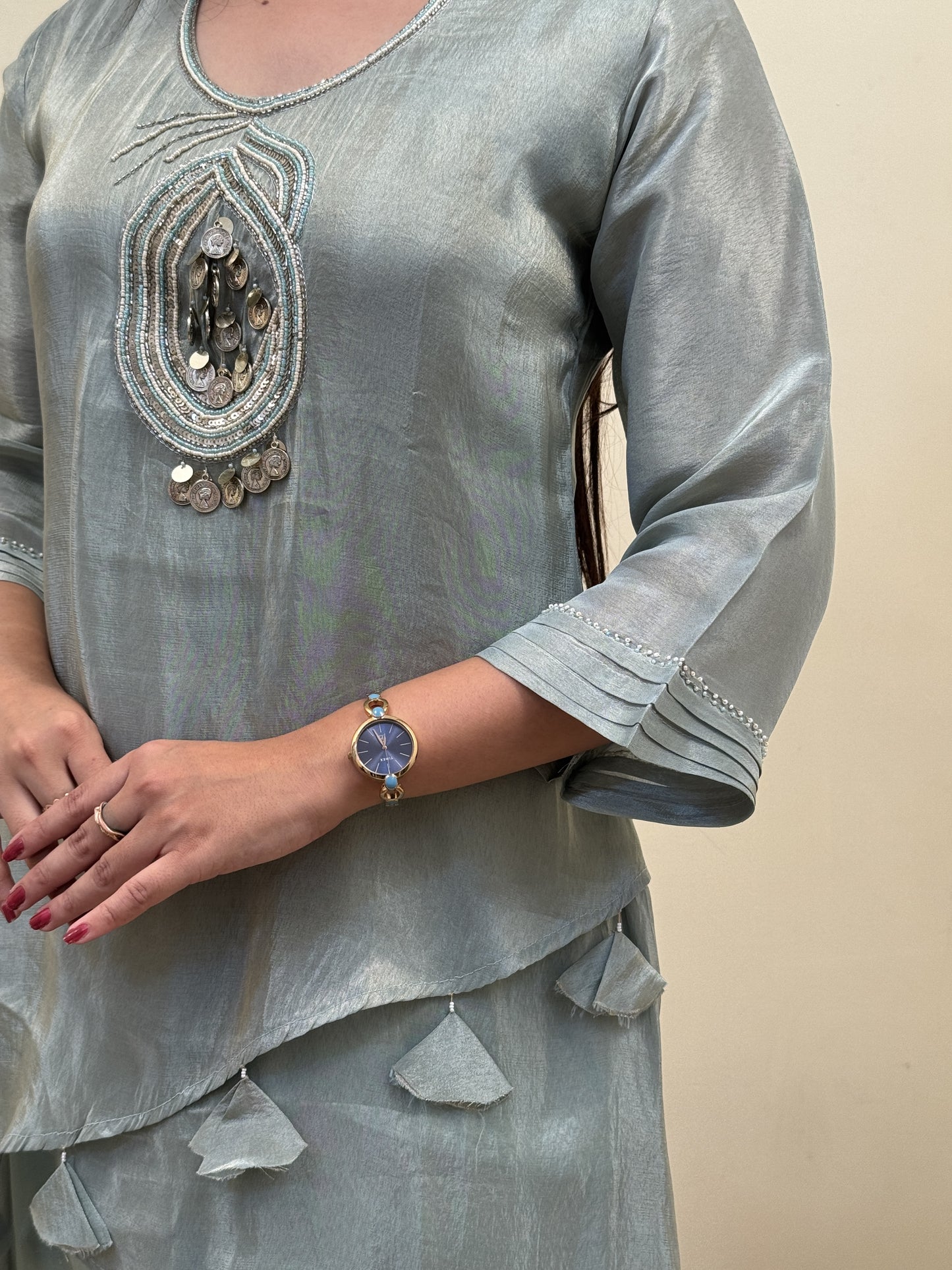 Sage Blue Shimmer Co-ord Set