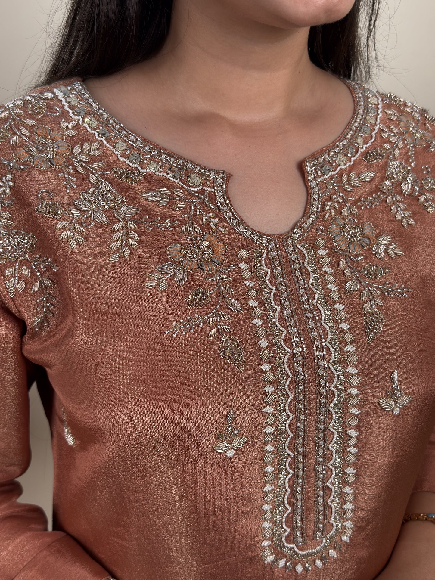 Copper Glow Tissue 3-Piece Suit Set