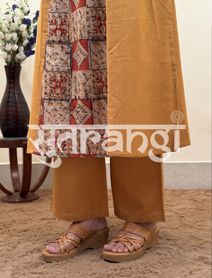 Mustard Heritage Printed Kurta Set