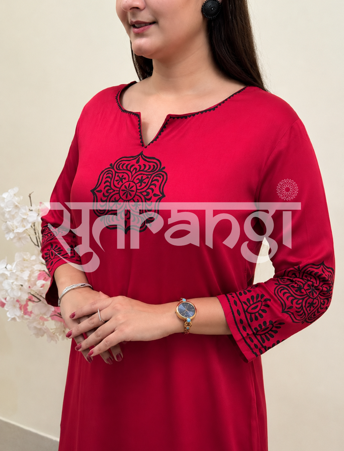 Crimson Aura Printed Kurta Set