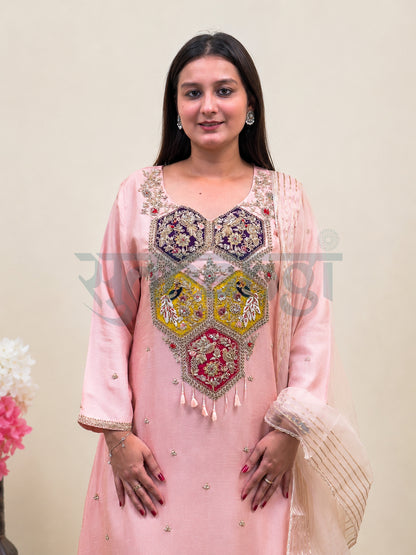 Blush Pink Embroidered Kurta Set