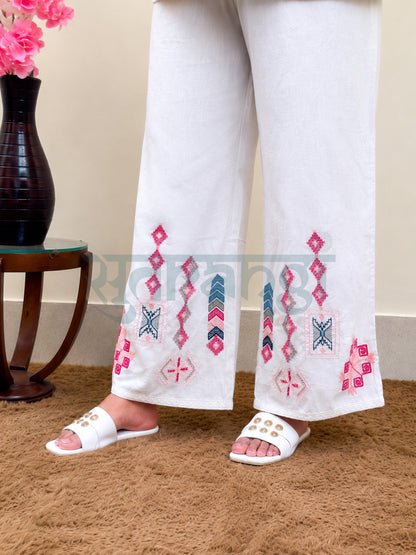 Colourful Ivory Embroidered Co-ord Set