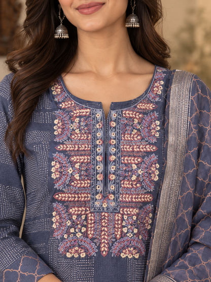 Indigo Blockprint Kurta Set