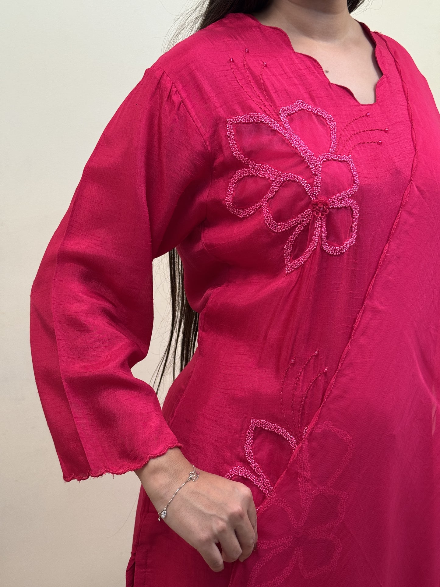 Ruby Bloom Chanderi 3-Piece Suit Set