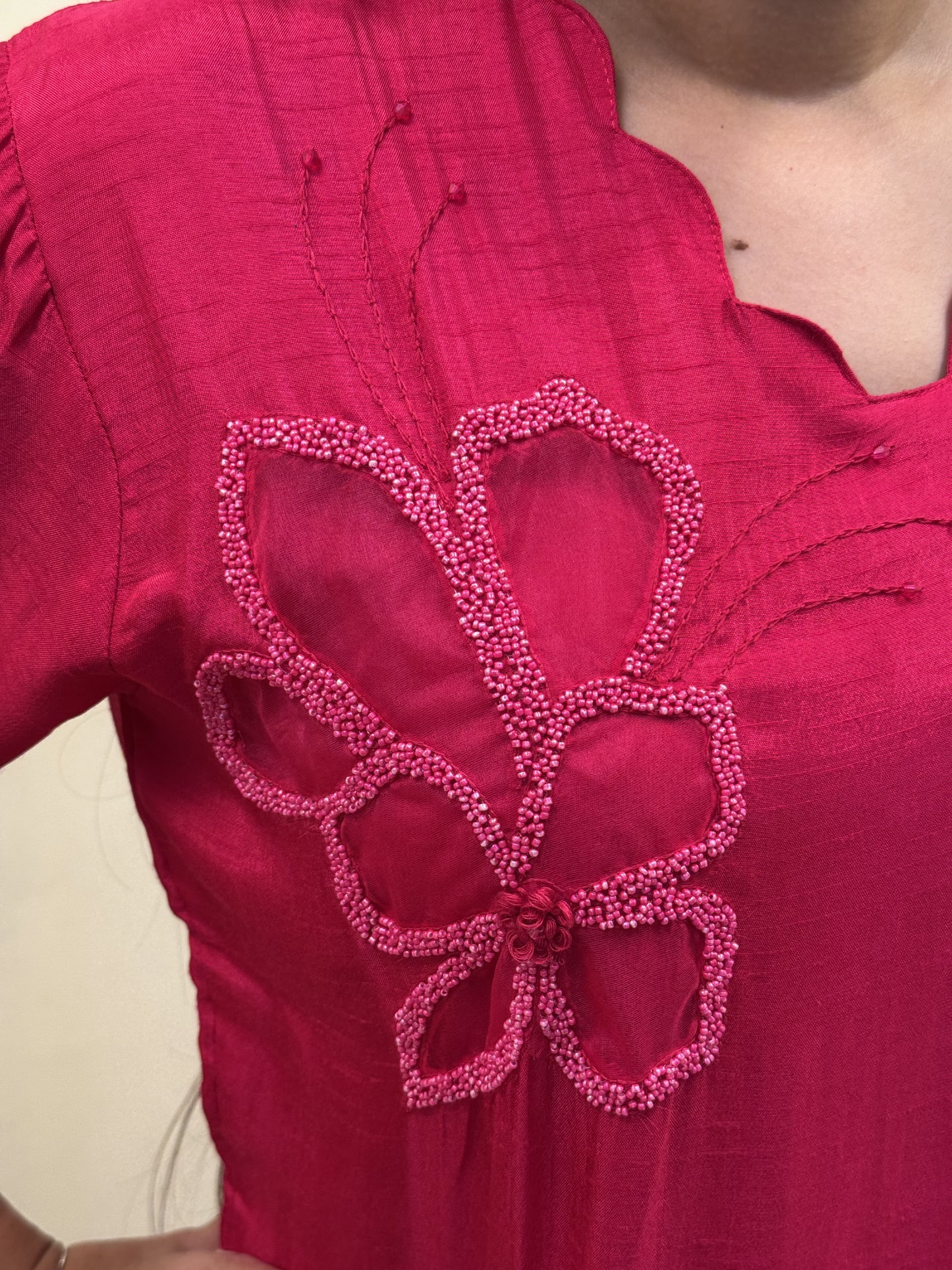 Ruby Bloom Chanderi 3-Piece Suit Set