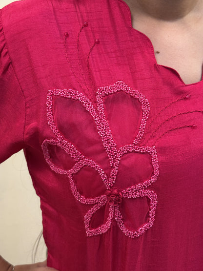 Ruby Bloom Chanderi 3-Piece Suit Set