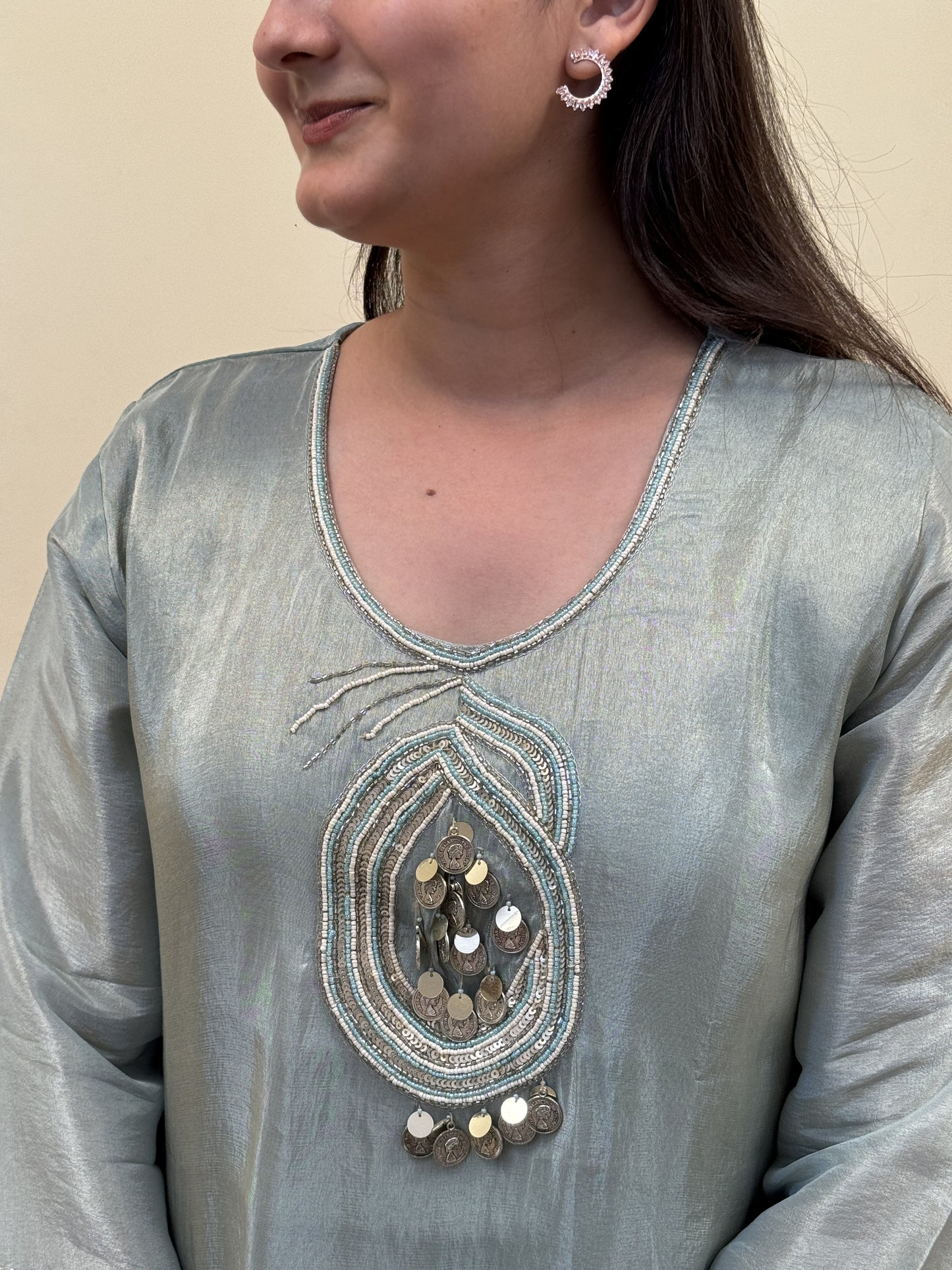 Sage Blue Shimmer Co-ord Set