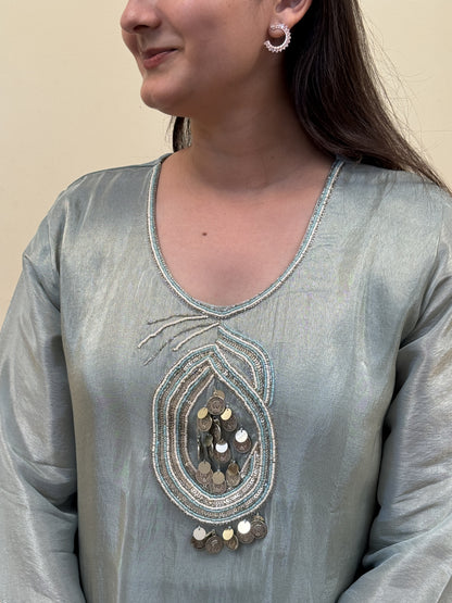 Sage Blue Shimmer Co-ord Set
