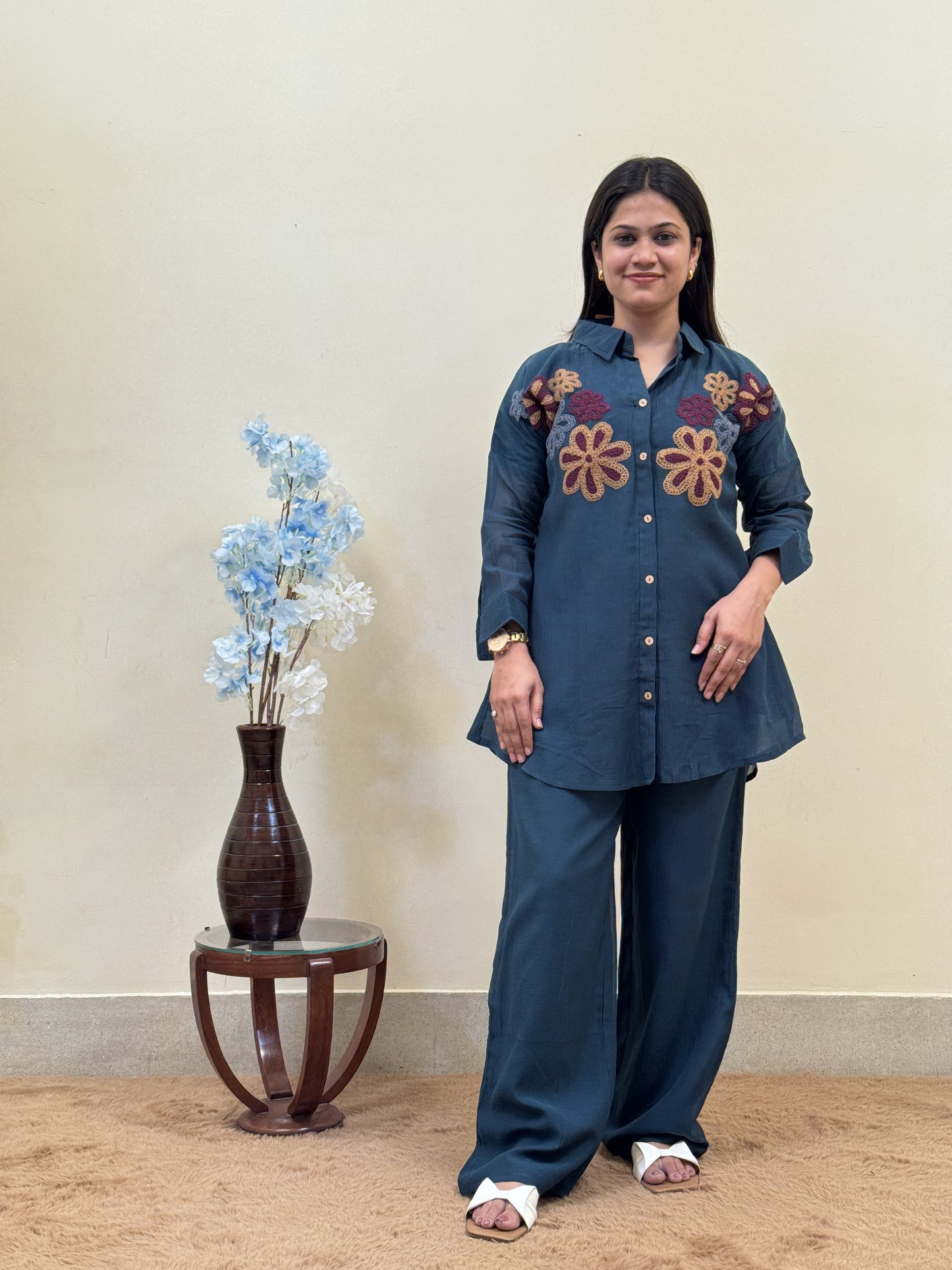 Dark Blue Floral Co-ord set