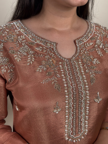 Copper Glow Tissue 3-Piece Suit Set
