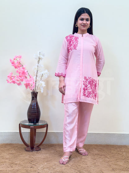 Blush Pink Embroidered Co-ord Set