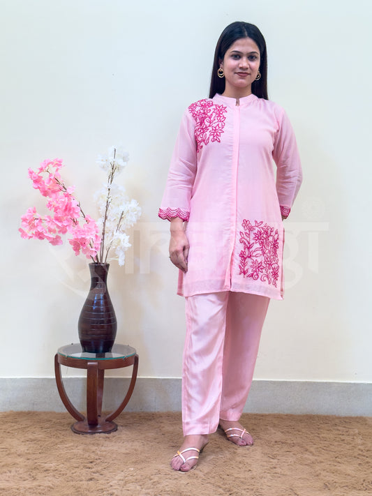 Blush Pink Embroidered Co-ord Set
