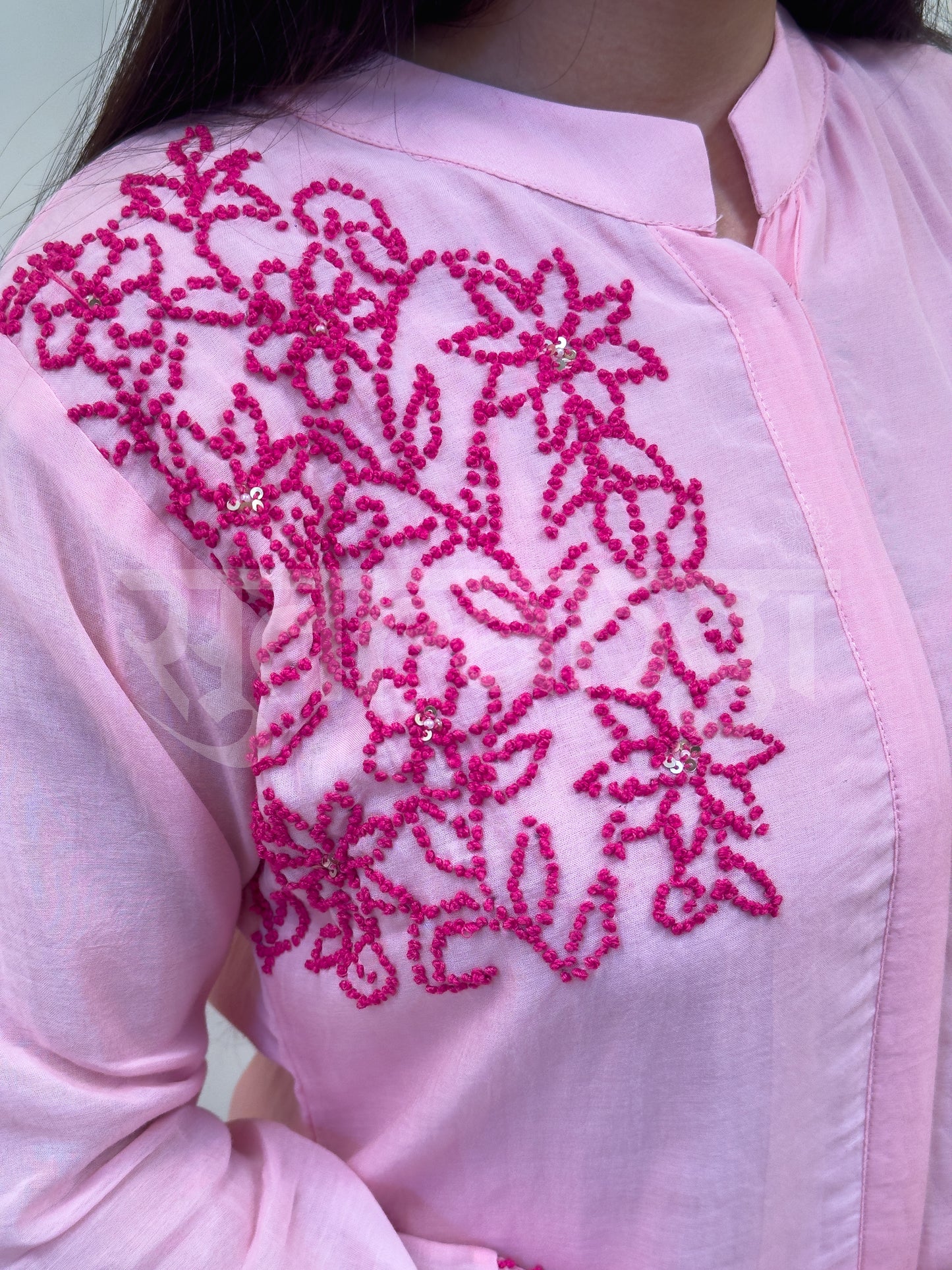 Blush Pink Embroidered Co-ord Set