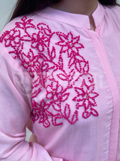 Blush Pink Embroidered Co-ord Set