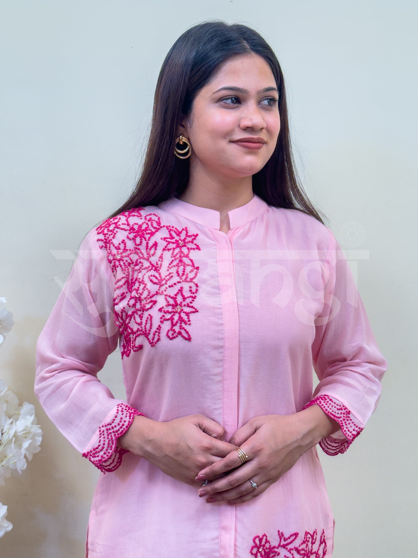 Blush Pink Embroidered Co-ord Set