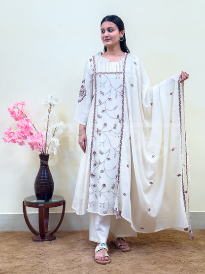 Ivory Vine Embroidered Suit Set