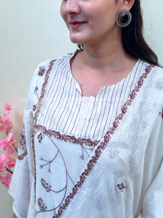 Ivory Vine Embroidered Suit Set