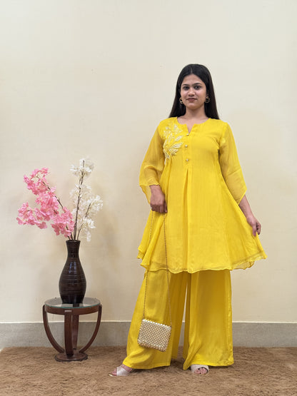 Sunshine Yellow HO Silk Co-ord Set