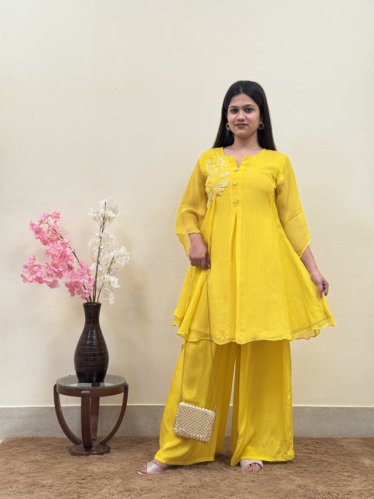 Sunshine Yellow HO Silk Co-ord Set