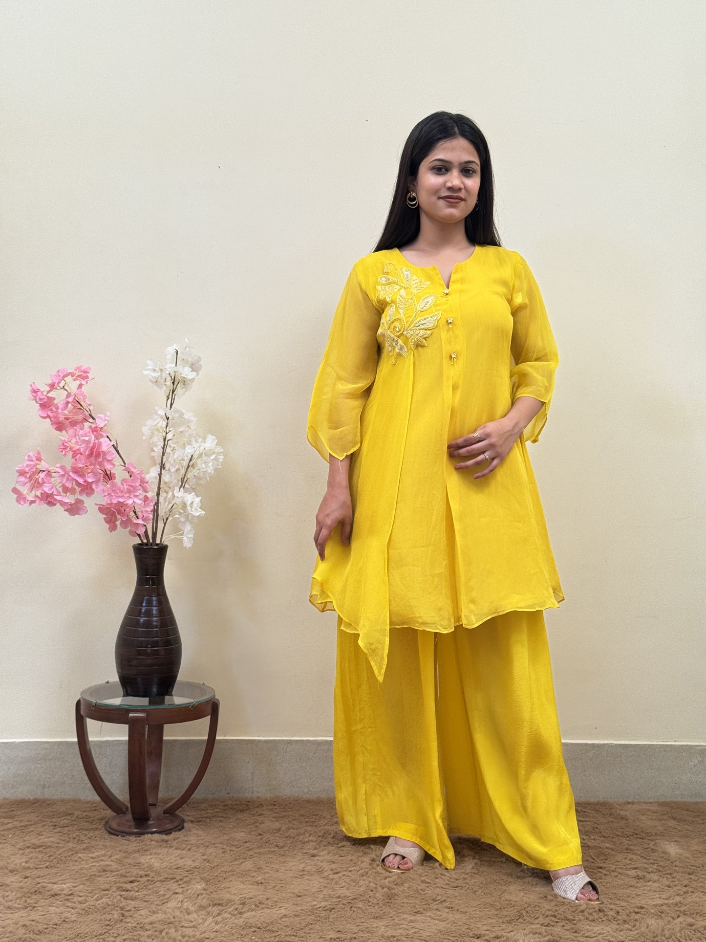 Sunshine Yellow HO Silk Co-ord Set
