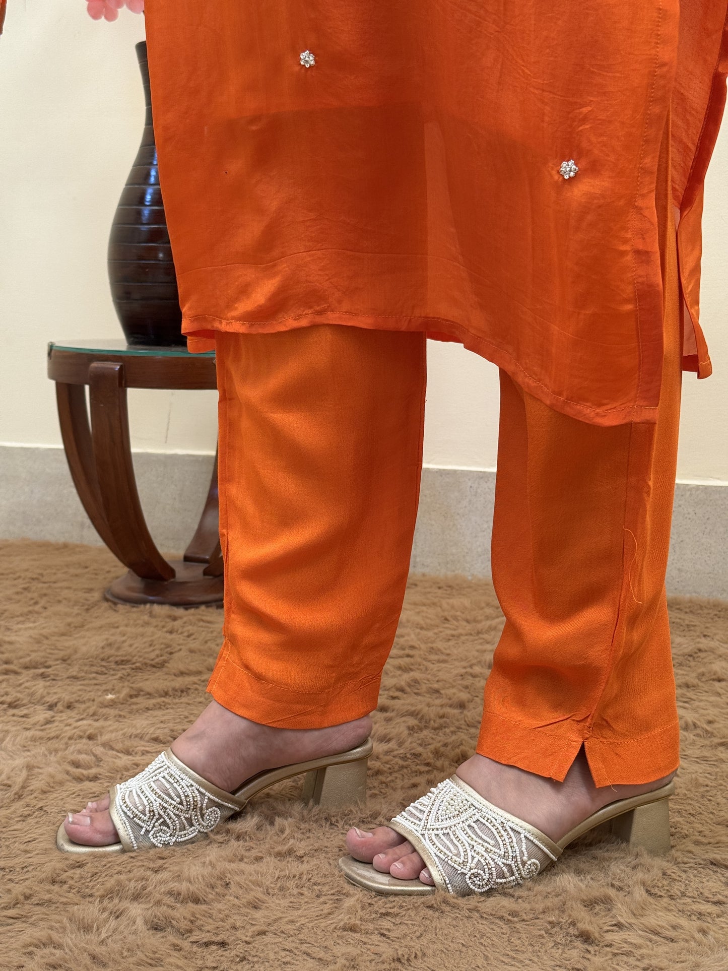 Sunset Glow HO Silk Embroidered 3-Piece Kurta Set