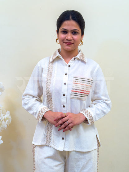 Ivory Embroidered Co-ord Set