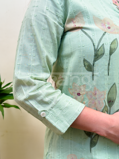 Mint Garden Floral Kurta Set