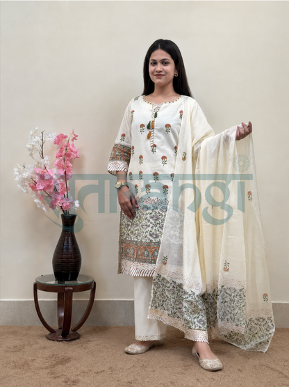 Ivory Meadow Cotton Suit Set