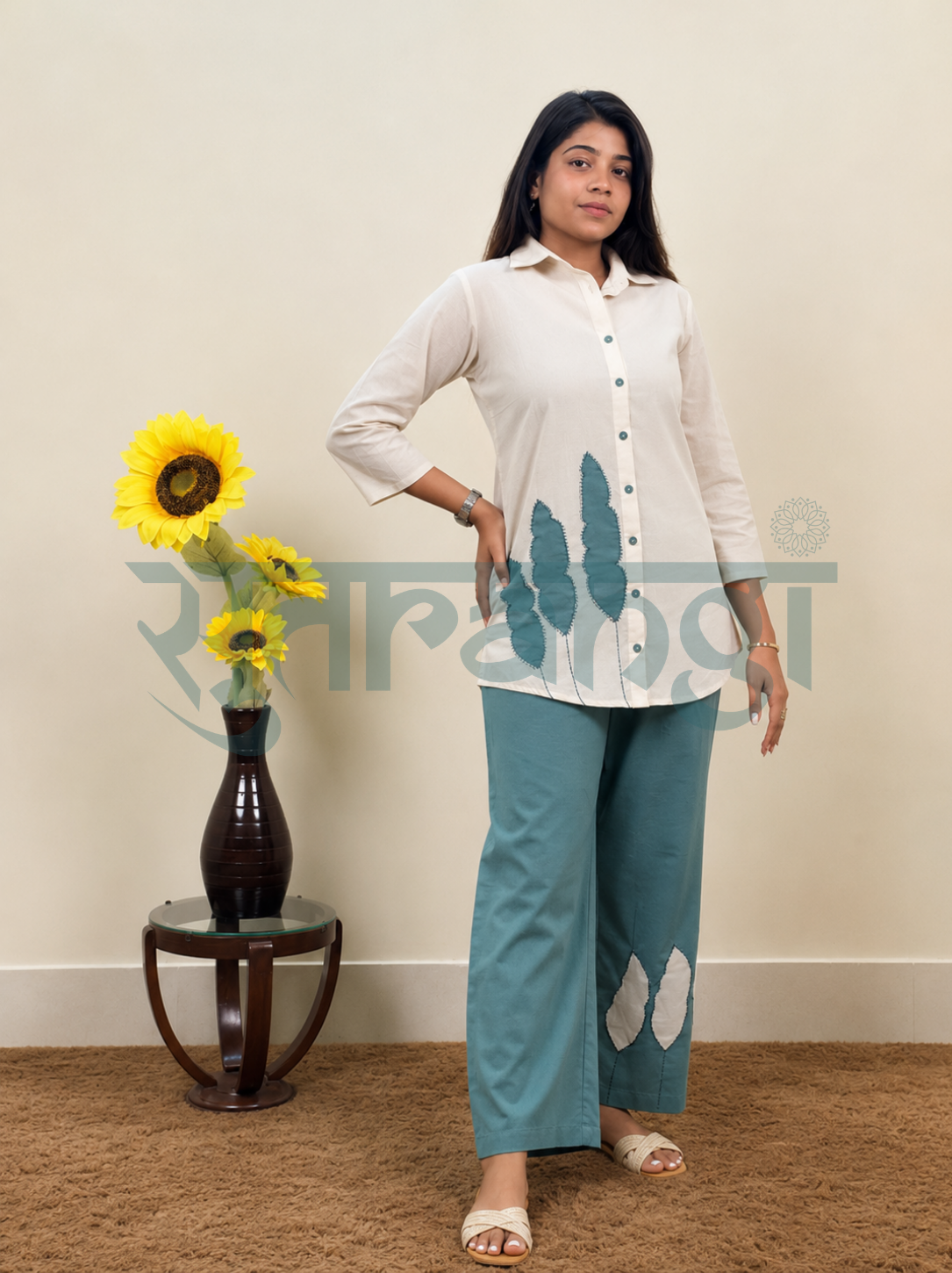Ivory & Azure Floral Co-ord Set