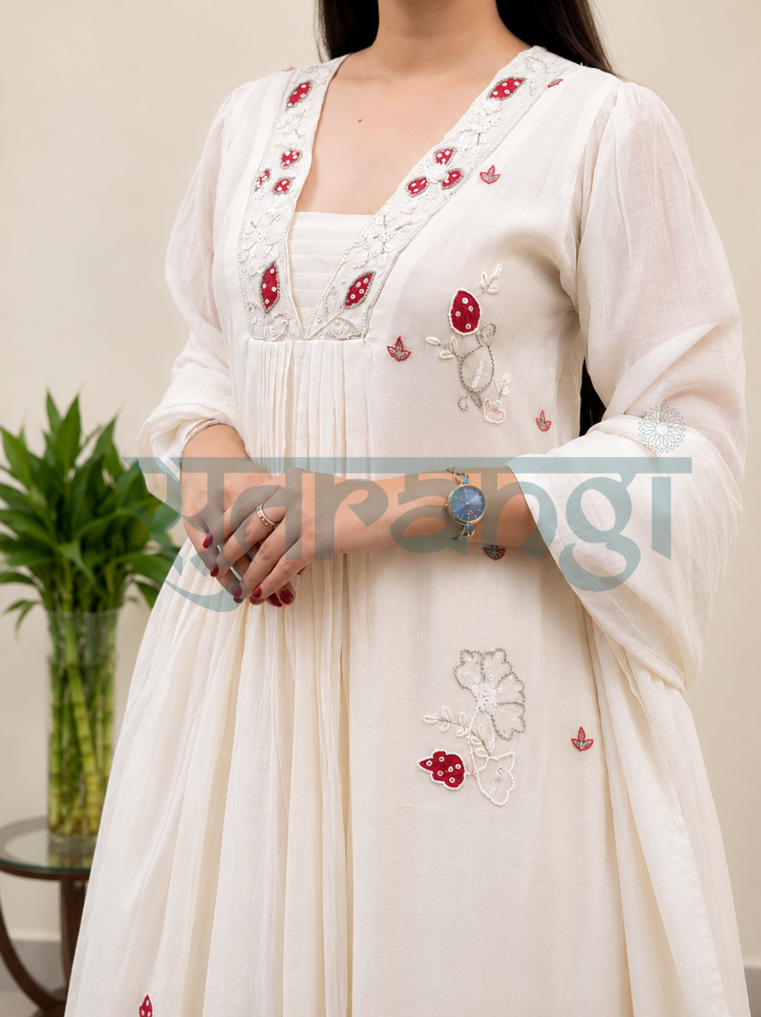 Ivory Whisper Anarkali Set