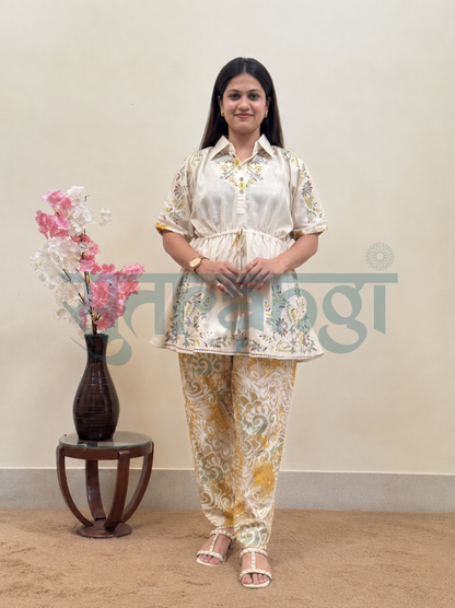 Golden Fern Drawstring Shirt Co-ord Set