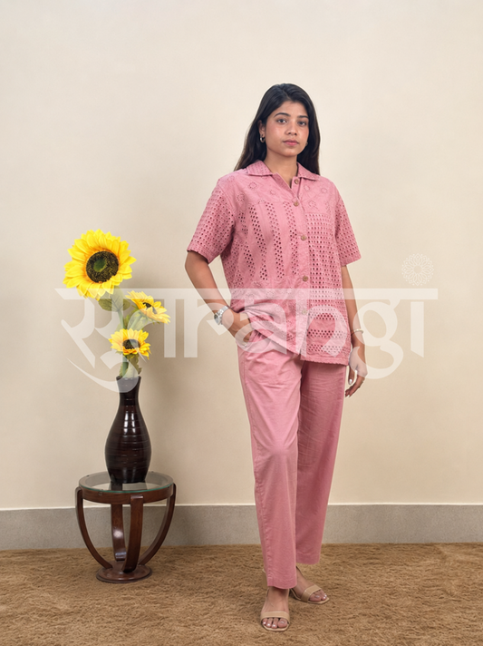 Rosé Eyelet Co-ord Set