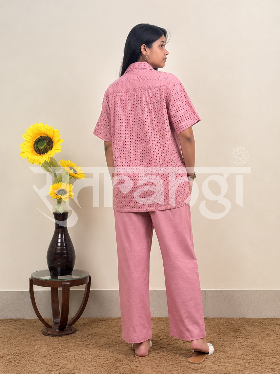 Rosé Eyelet Co-ord Set