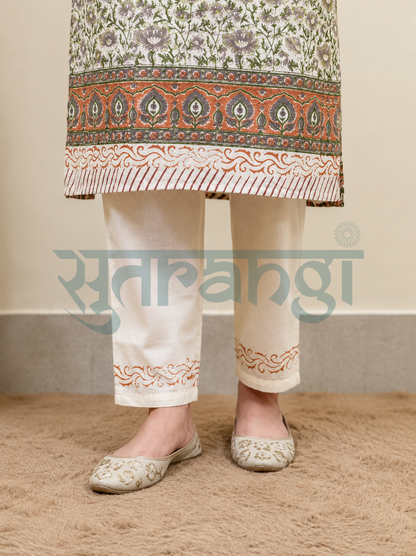 Ivory Meadow Cotton Suit Set