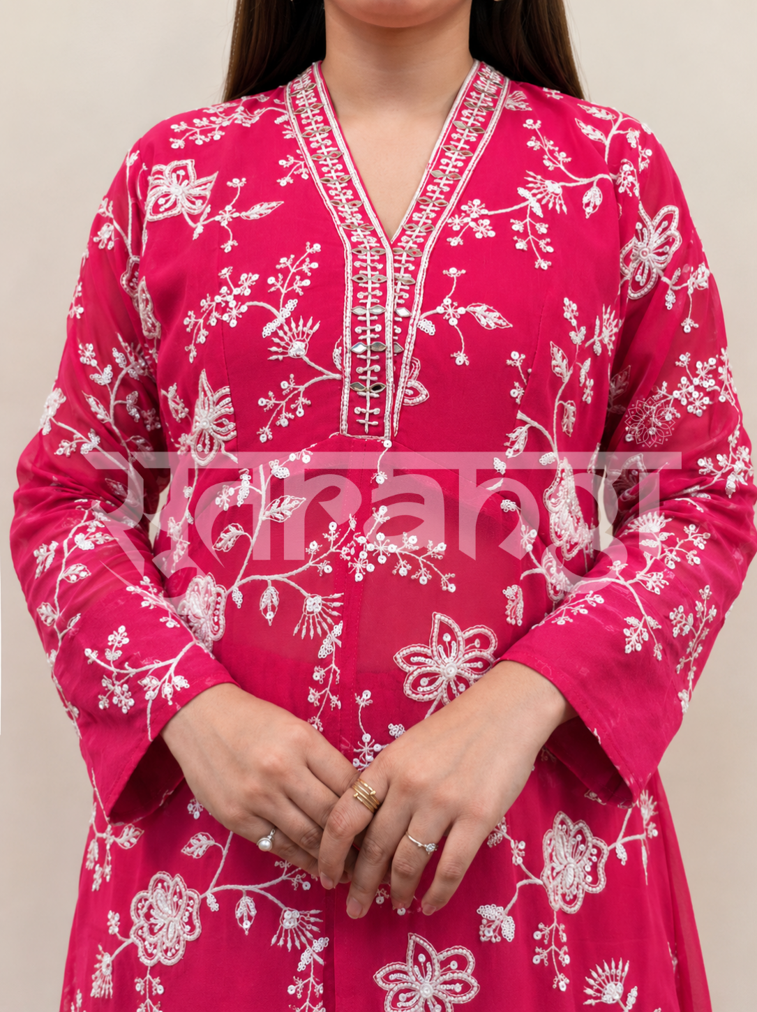Fuchsia Bloom Indo Western