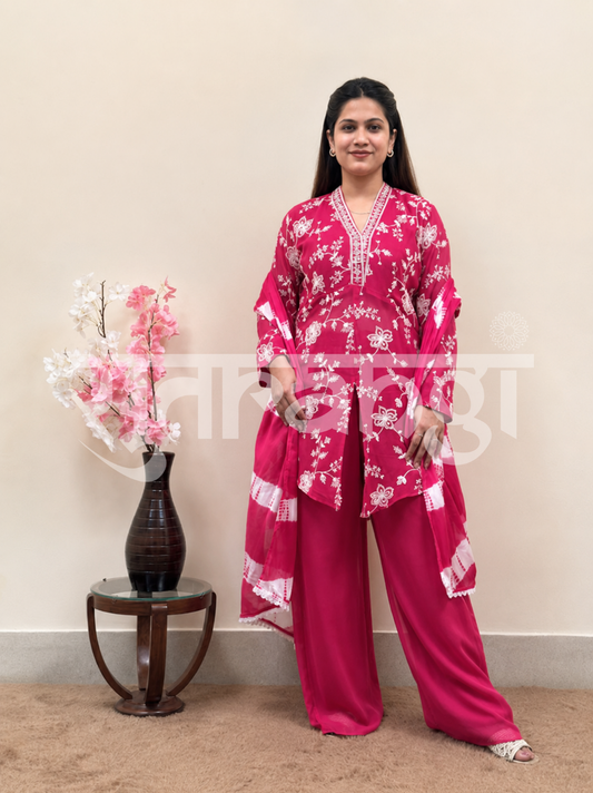 Fuchsia Bloom Indo Western