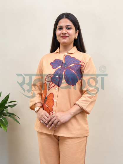 Peach Bloom Floral Co-ord Set