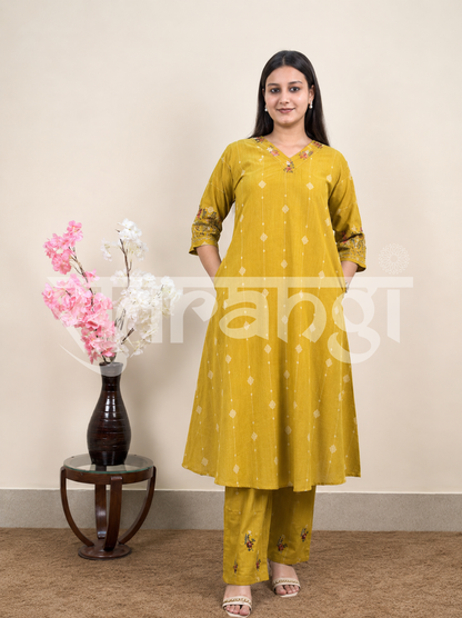Golden Meadow A-Line Kurta Set