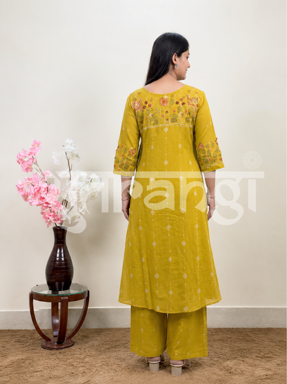 Golden Meadow A-Line Kurta Set