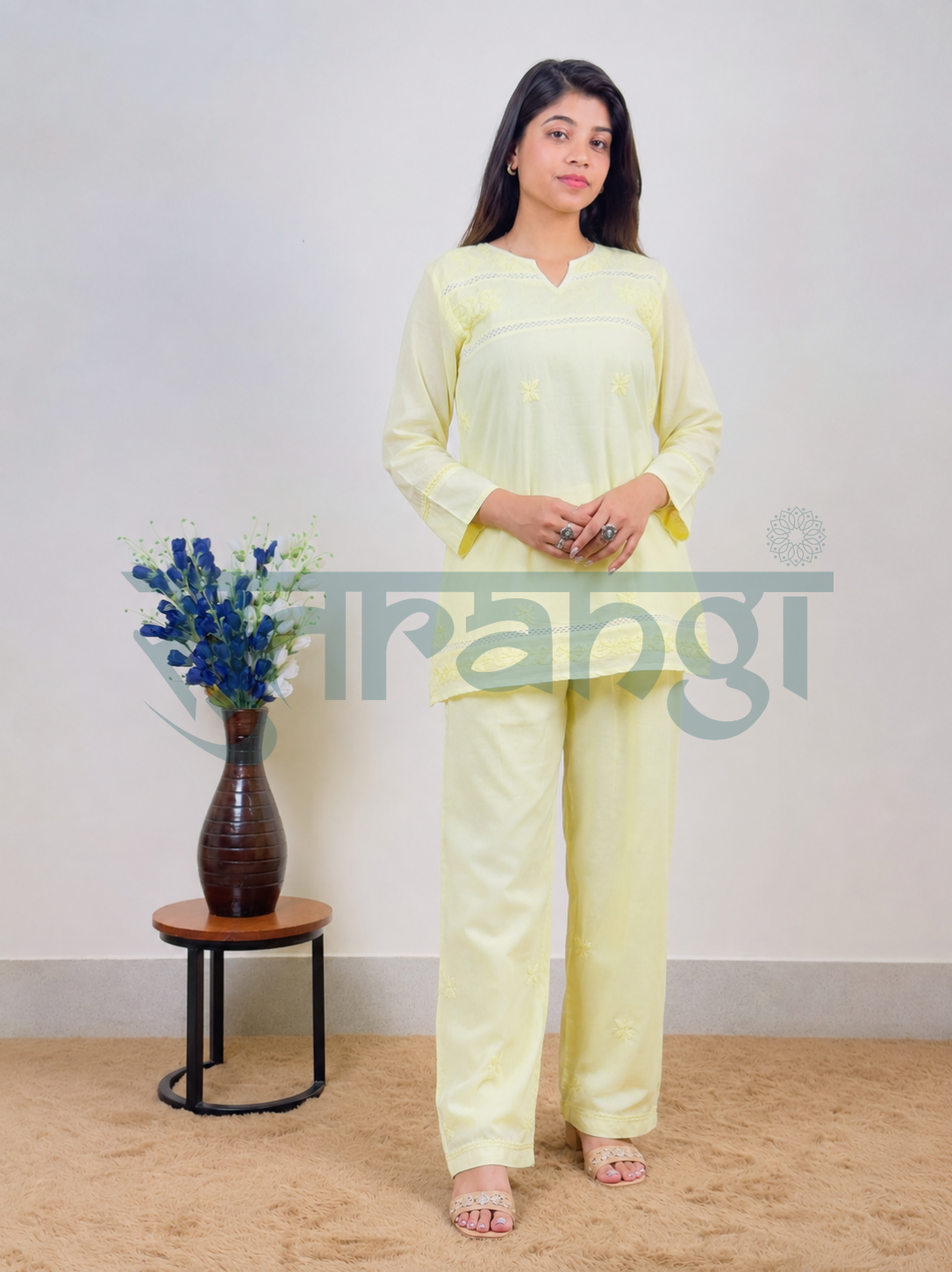 Lemon Mist Embroidered Co-ord Set