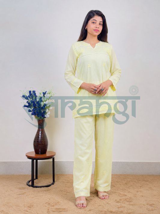 Lemon Mist Embroidered Co-ord Set