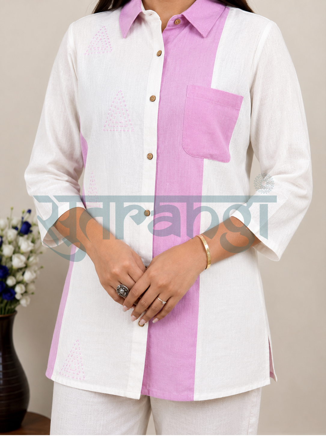 Pink & White Panels Co-ord Set