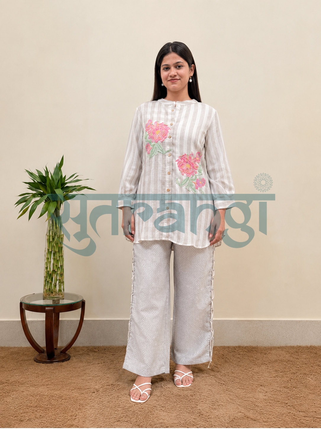 Ivory Bloom Embroidered Co-ord Set