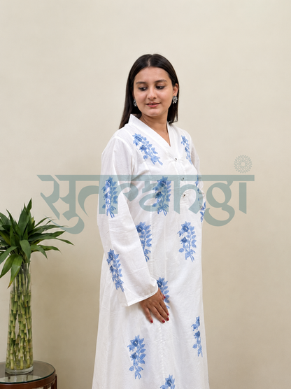 Blue Blossom Cotton Suit Set