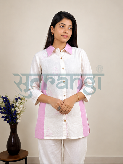 Pink & White Panels Co-ord Set