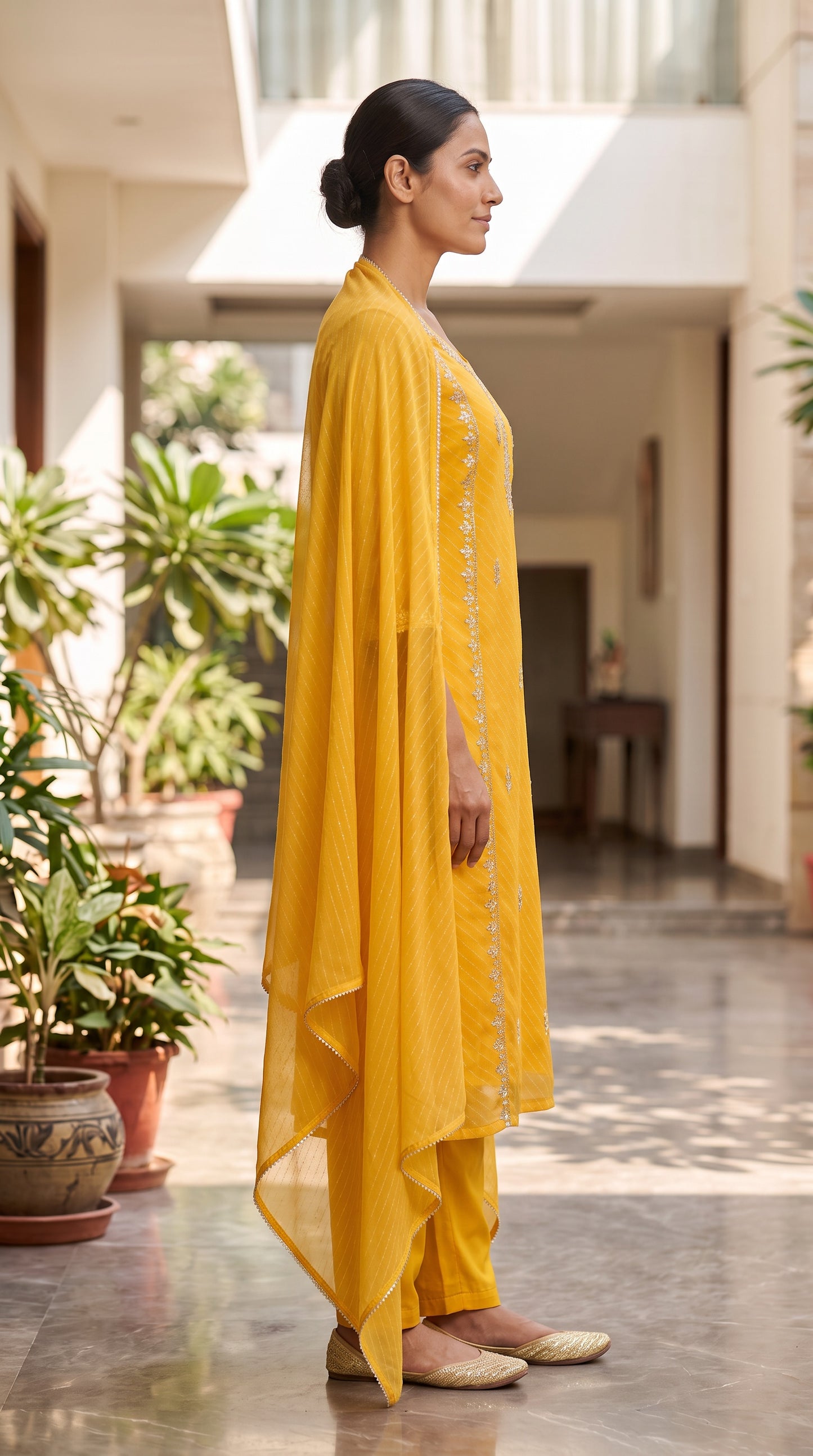 Marigold Chikankari Kurta Set