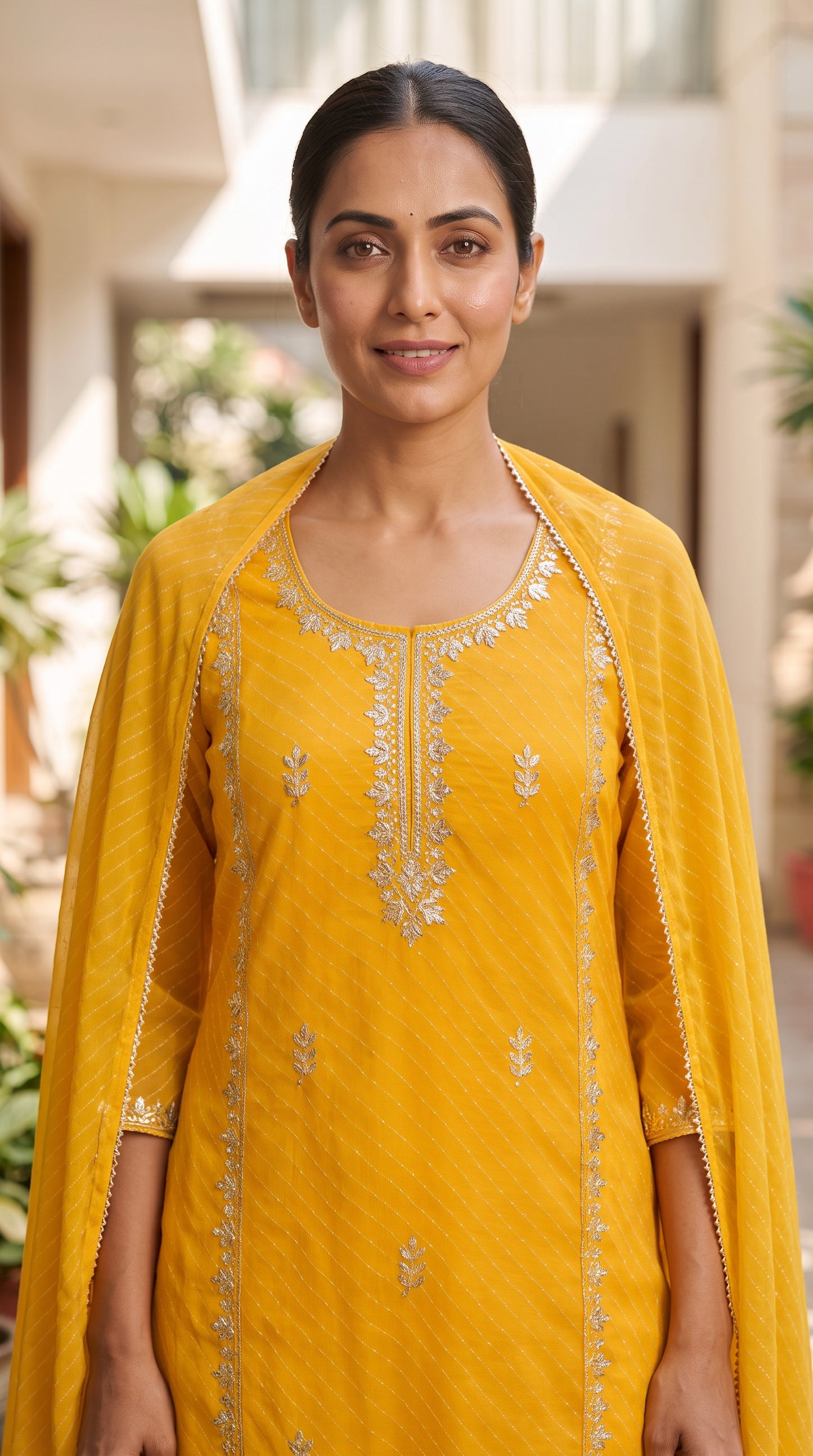 Marigold Chikankari Kurta Set