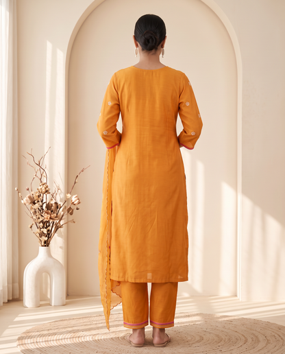 Marigold Bloom Embroidered Kurta Set